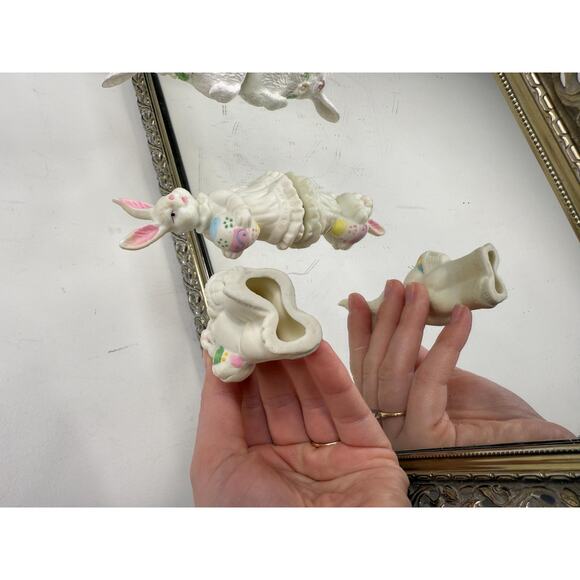 Two Sets of Vintage Easter Bunny Figurines - Picture 6 of 9